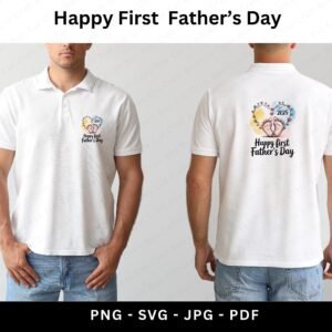 Happy First Fathers Day Svg Png Pdf Jpg | Baby Feet  Clipart | New Dad Gift Sublimation | Dad Digital Design Clipart |  Cricut & Sublimation