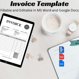 Editable Invoice Template Business Bill Form Business Invoice Custom Invoice Printable Digital Invoice Tracker Billing template PDF & Word