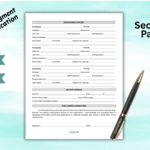 Editable Employee Application Form Job Application Form Application for Employment HR Form Template Editable New Employee Application Form