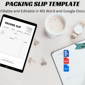 Packing Slip Template Editable Packing Receipt Customer Packing Slip Printable Delivery Note Logistics form Digital Order Tracker word pdf