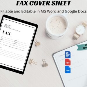 Editable Fax Cover Sheet Fax Sheet Fax Cover Printable Fax Cover Administrative Forms Word & PDF Fax Form, Fax Cover Template HR Template