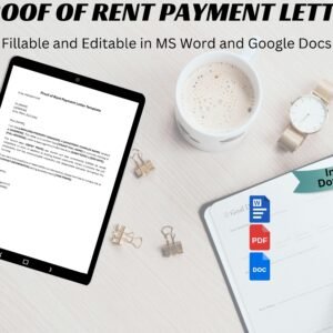 Proof of Rent Payment Letter Editable Proof of Rental Payment Letter Proof of Income Landlord Rent Verification Form Rental Proof of Payment