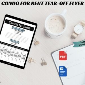 Editable Condo for Rent Tear-off Flyer Rental Condo Advertisement Flyer Condo Rental Ad Tear off Flyer flyer Template Neighborhood Rent Ad