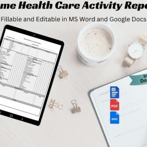 Editable Home Health Caregiver Activity Report Caregiver Timecard Elder Care Checklist Caregiver Checklist Caregiver Task Sheet Word & PDF