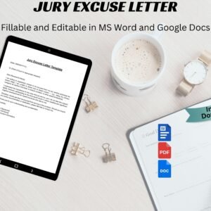 Editable Jury Excuse Letter Template court excuse letter legal excuse letter skip jury duty form jury duty template Printable Word PDF