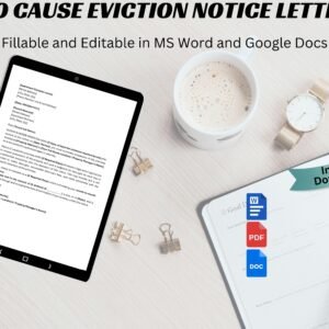 Without Cause Eviction Notice Letter Template No Cause Eviction Notice Letter Eviction Notice Template Eviction Notice Letter PDF & MS Word